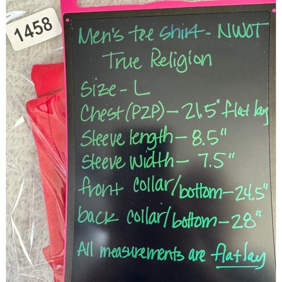 True Religion Mens Red Graphic T-Shirt "Im A Vietnam Dropout" Size L 100% Cotton - Picture 11 of 12